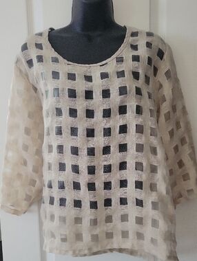 Light Cream Sheer Woven LIZ & JANE Top